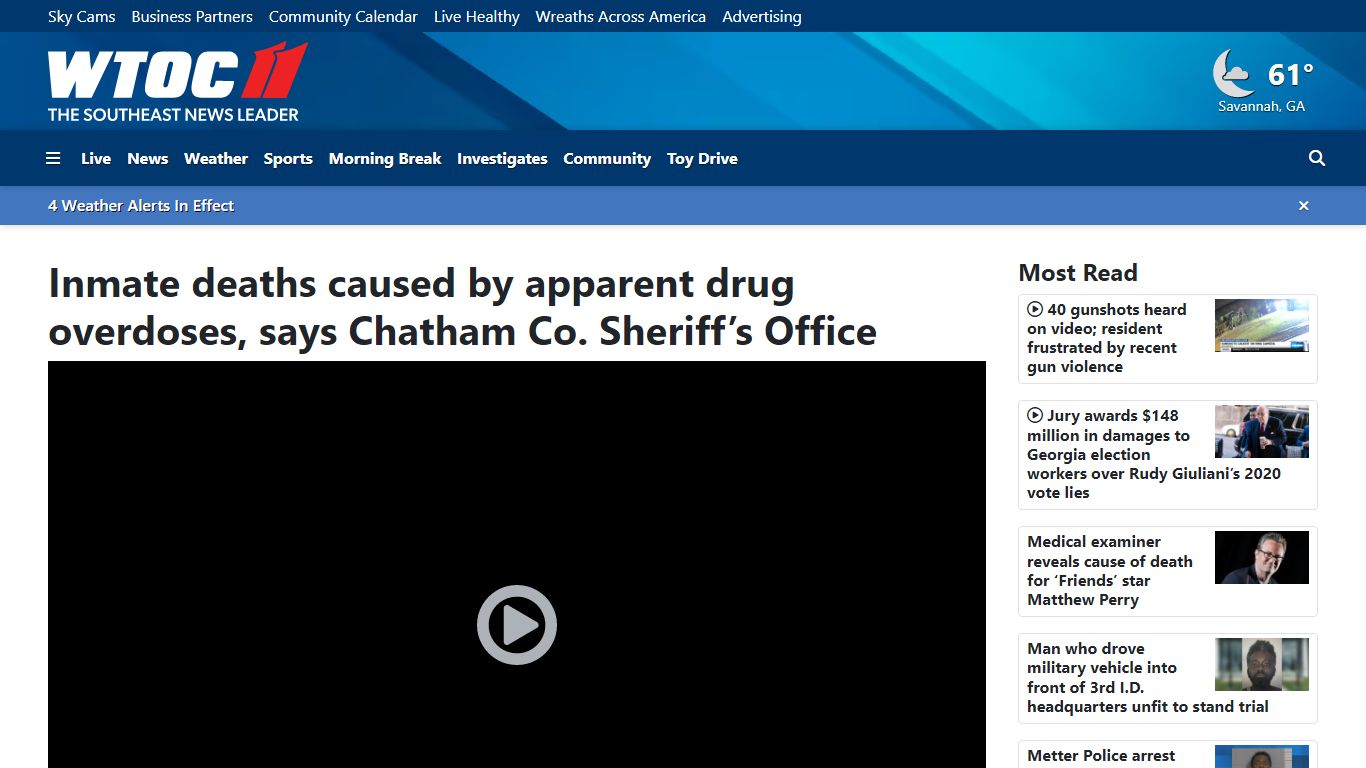 Inmate deaths caused by apparent drug overdoses, says Chatham Co ... - WTOC
